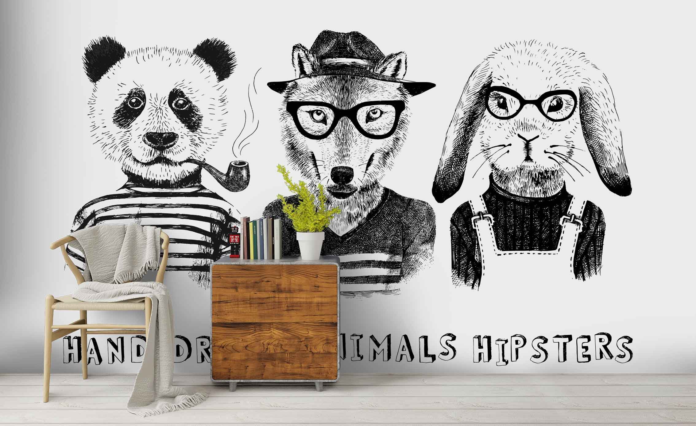 3D Color Cartoon Animals Characters Wall Mural Wallpaper 13