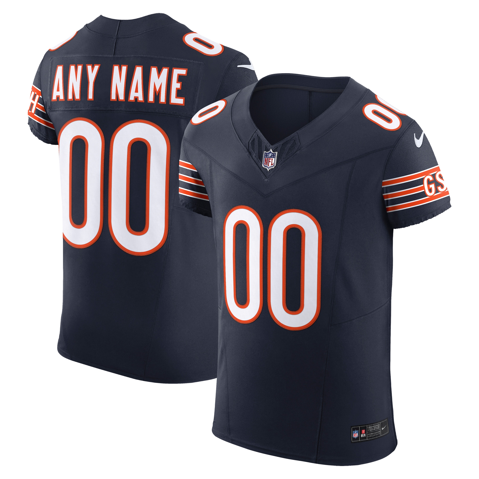 Men’s Chicago Bears Navy Vapor F.U.S.E. Elite Custom Jersey