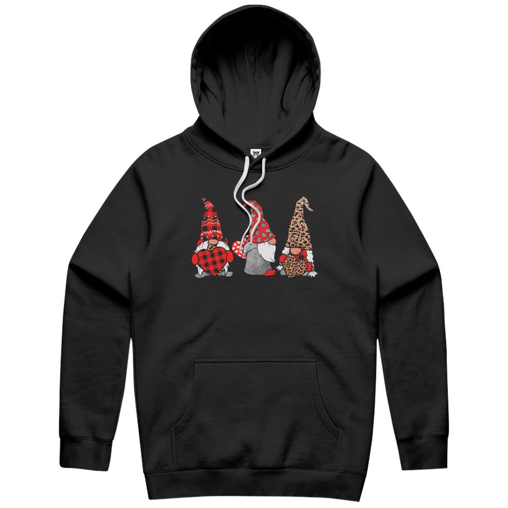 Three Gnomes Holding Heart Leopard Happy Valentine’S Day Tee Hoodie