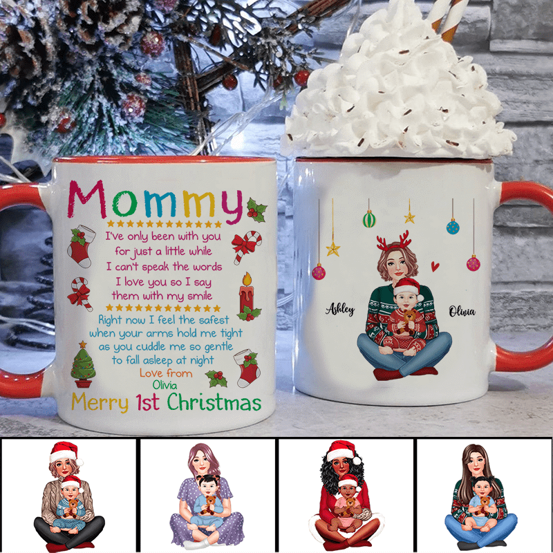 Merry 1St Christmas Mom & Toddler New Mom Gift Personalized Mug