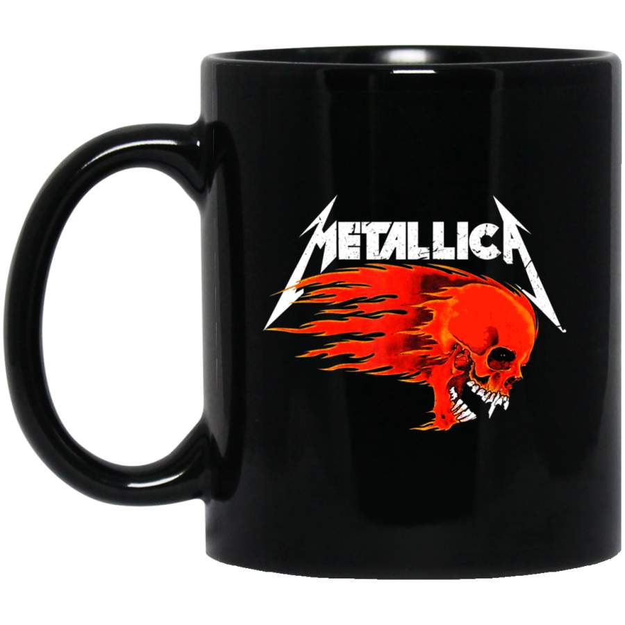 We All Love Metallica-Skull Fire Mugs 11 oz 15 oz Black Mug