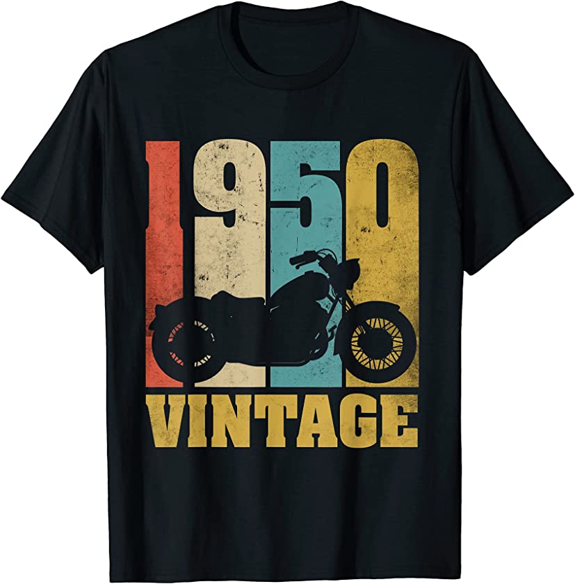 71st Birthday Biker 71 Years Motorcycle Retro Vintage 1950 T-Shirt