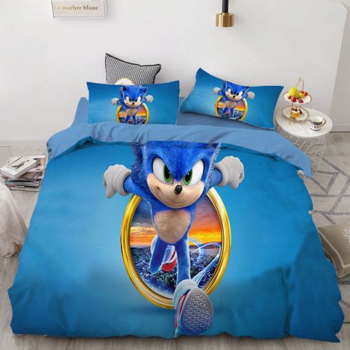 Sonic The Hedgehog 3 Duvet Cover Pillowcase Home Decor 3D Bedding Set 1710