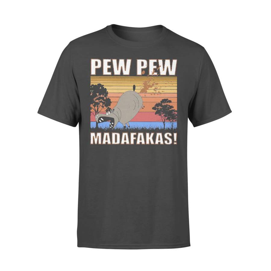 Hippo Pew Pew Madafakas Vintage Retro T-shirt