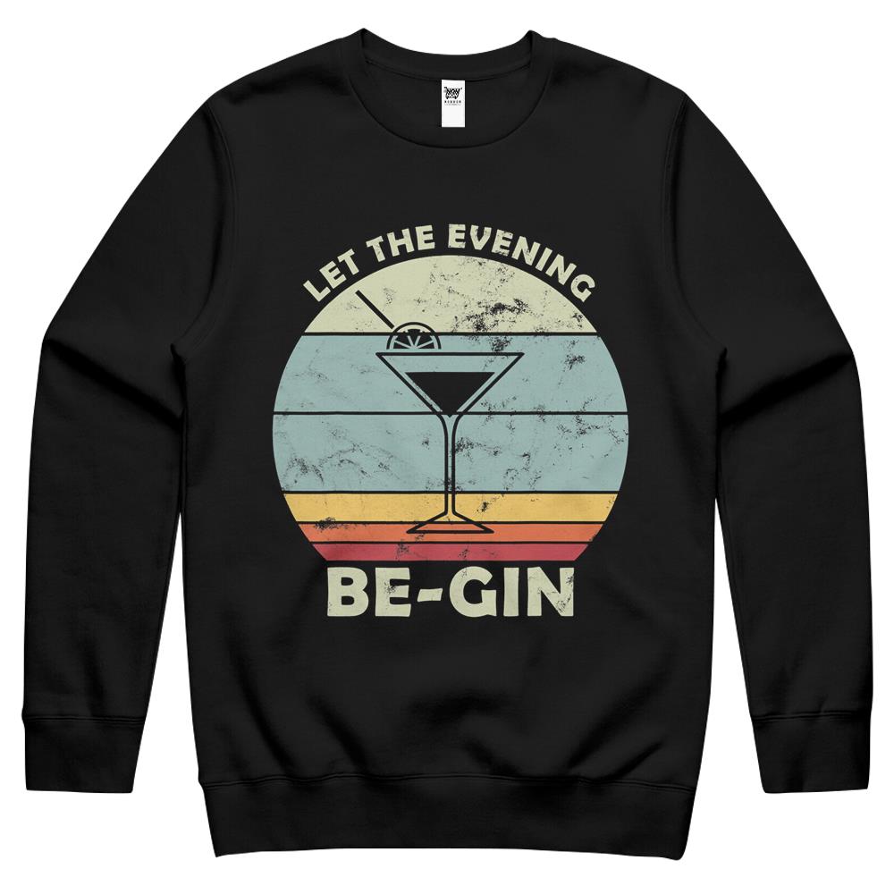 Vintage Let The Evening Be-Gin With Gin And Tonic Retro Crewneck Sweatshirt