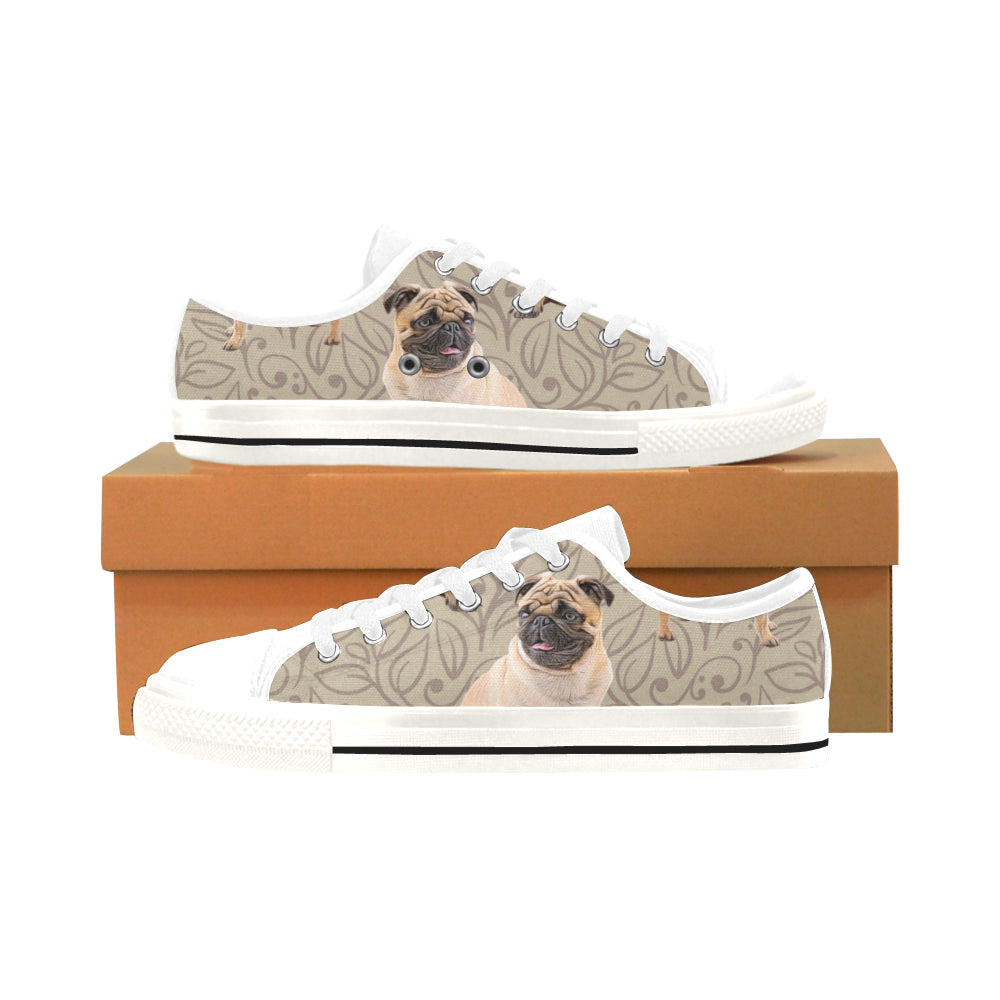 Pug Lover White Men’s Classic Canvas Shoes/Large Size