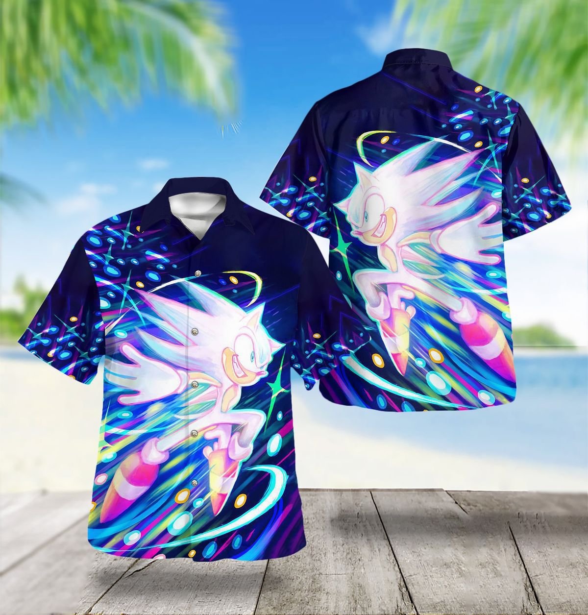 Best Shop Sonic Wave Hedgehog For Man And Woman Print Short Sleeve Hawaii Shirt Ha29363