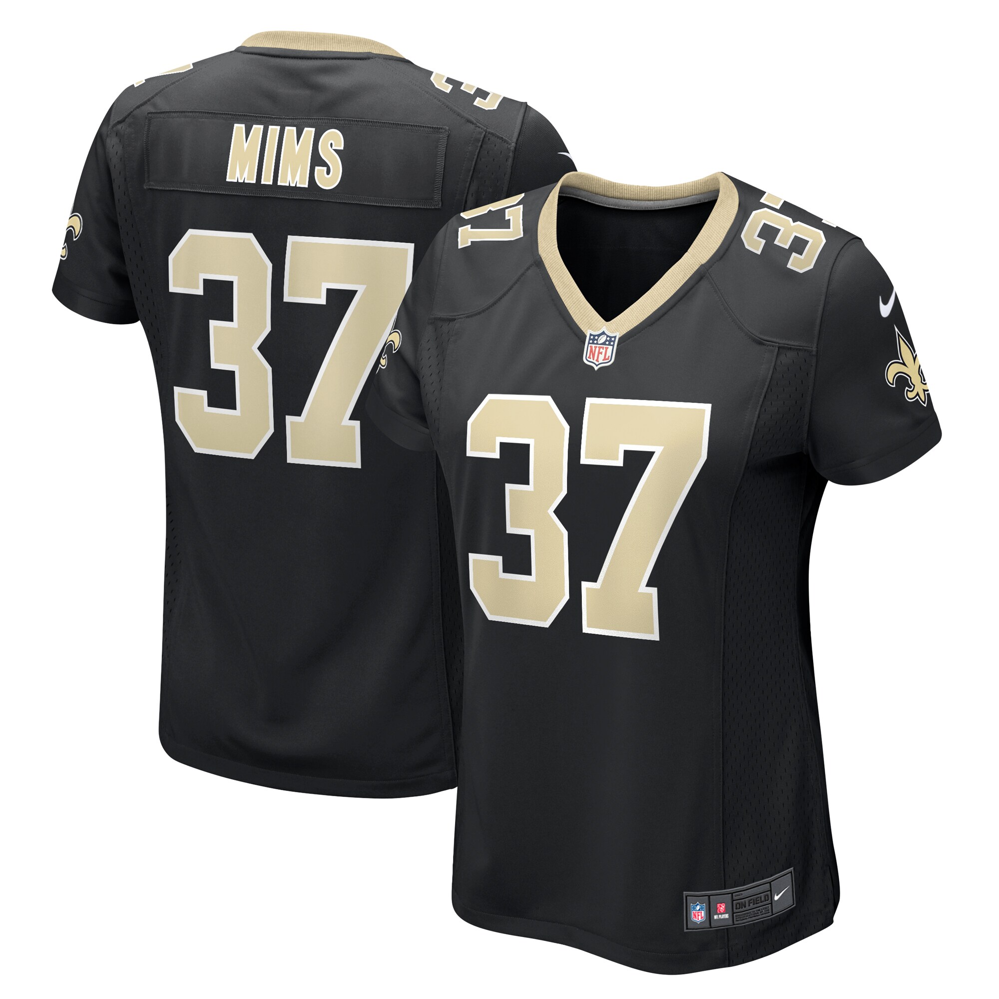 Women’s New Orleans Saints Jordan Mims  Black Team Game Jersey