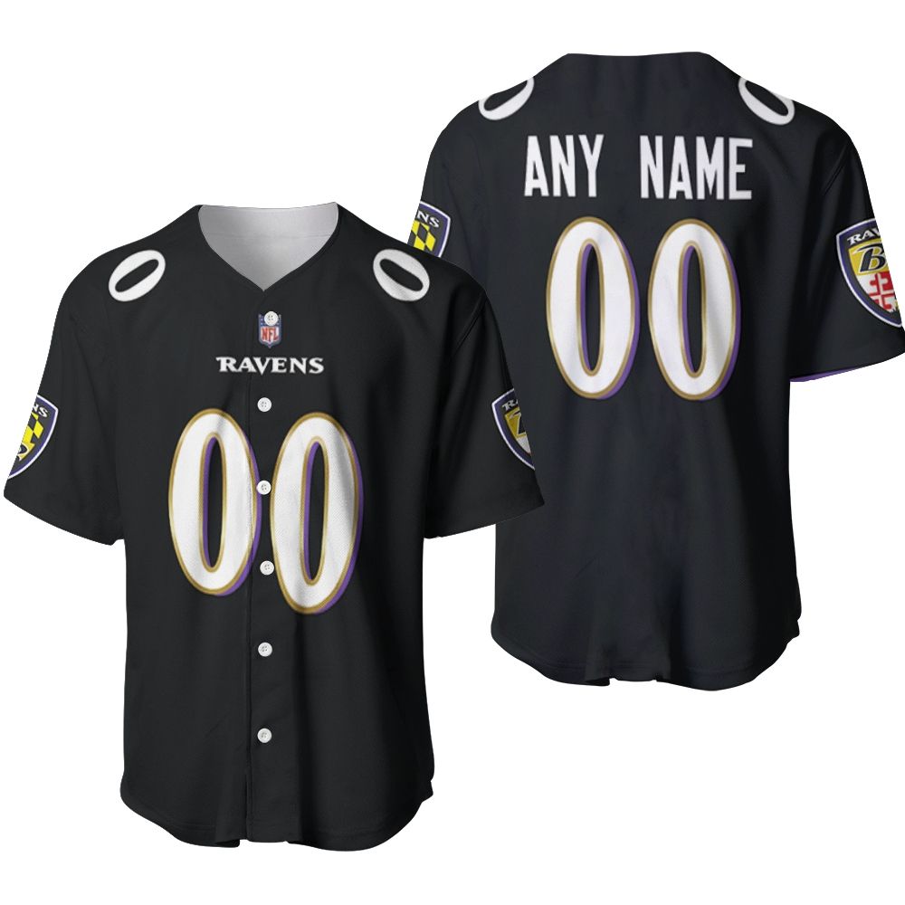 Baltimore Ravens NFL American Football Game Jersey Black 2019 3D Designed Allover Custom Gift For Ravens Fans Baseball Jersey