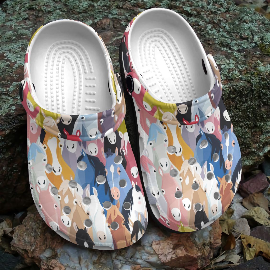 Horse Personalized Clog, Custom Name, Text, Color, Number Fashion Style For Women, Men, Kid, Print 3D Color Horse