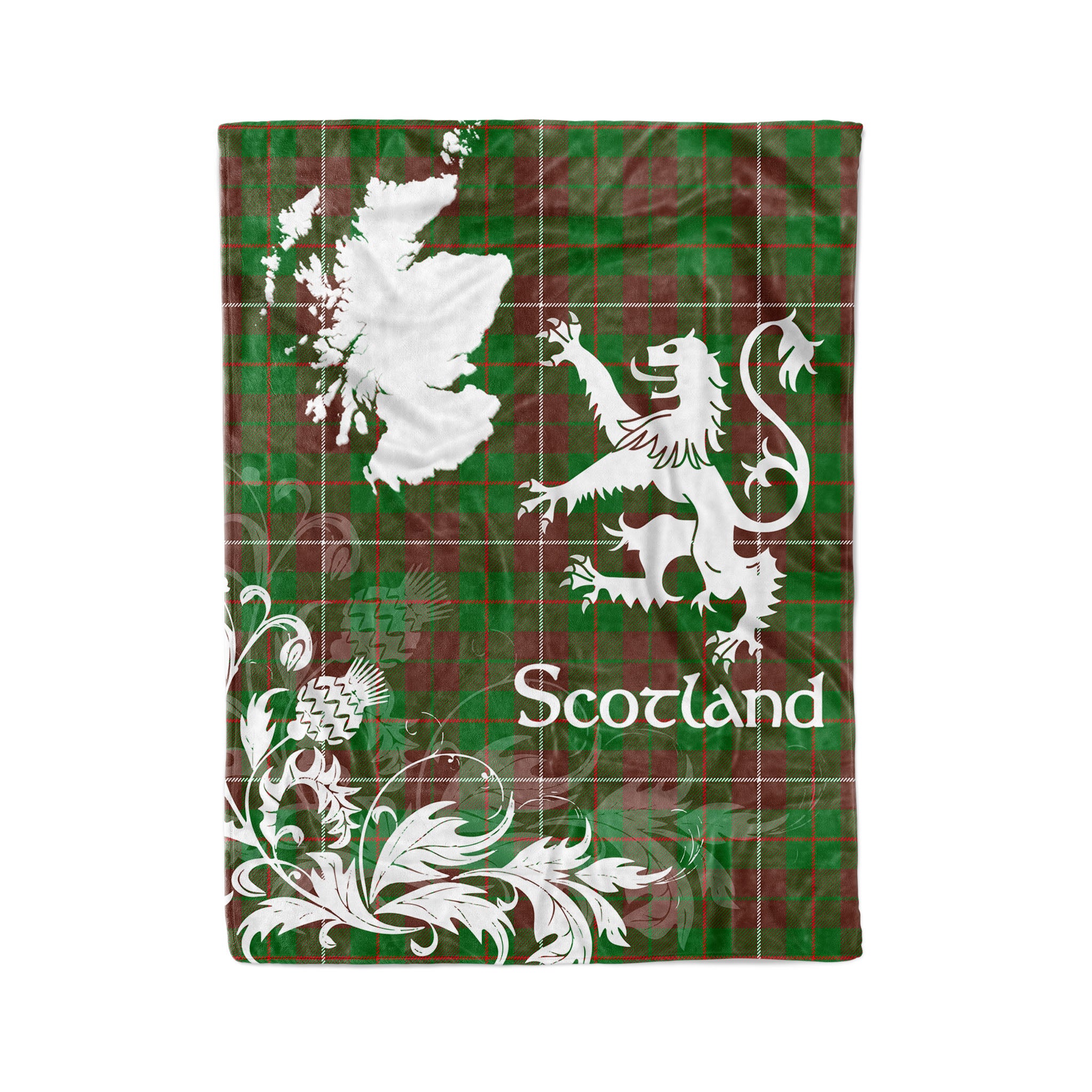 Tartan Plaid Fleece Blanket Tartan Blanket Thistle And Lion Scottish Clan Mackinnon Hunting Modern Plaid Blanket