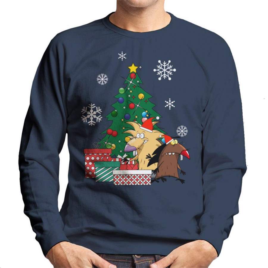 Angry Beavers Around The Christmas Tree Men’s Sweatshirt