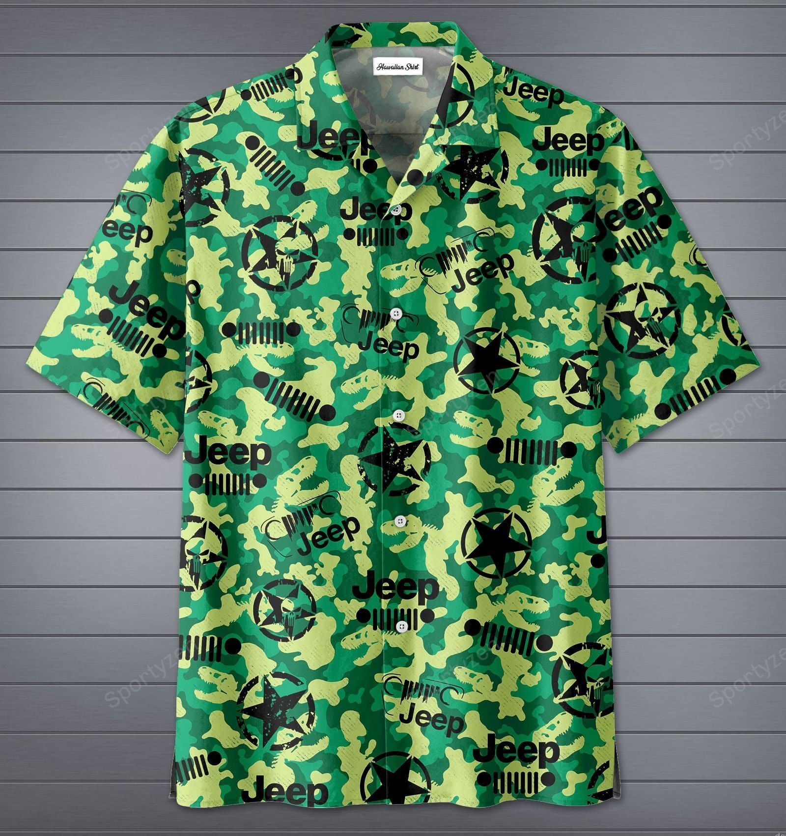 Amazing Jeep Life Dinosaur Camo Unisex Hawaiian Shirts