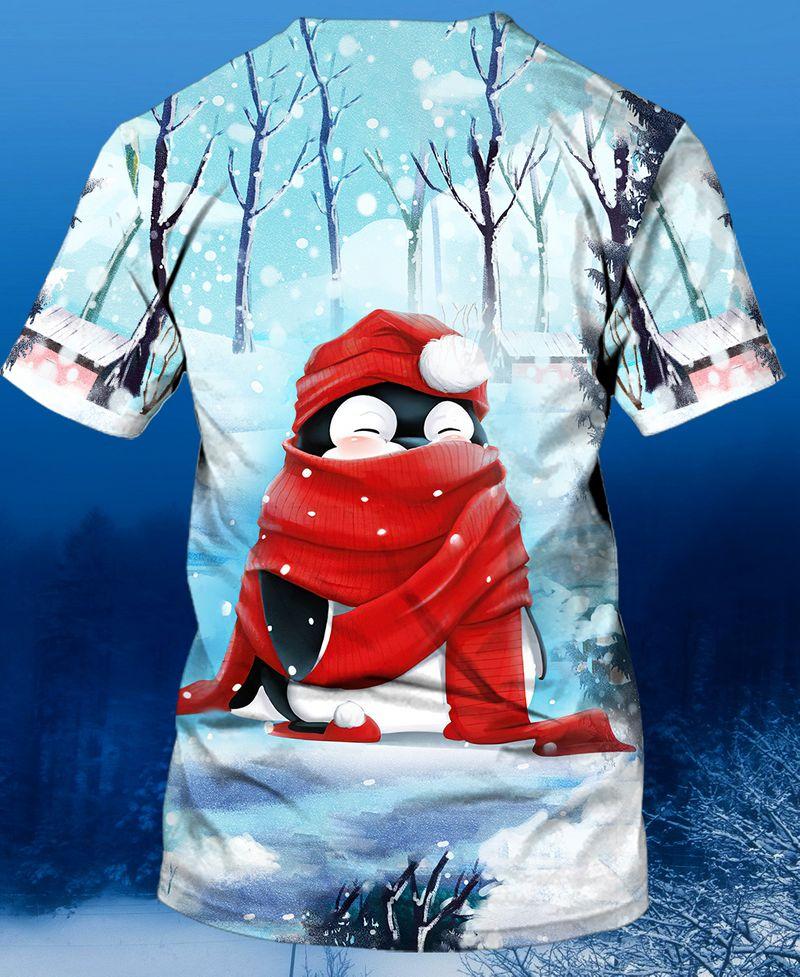 Winter Penguins 3D Shirt Gift For Christmas Holiday 3D Tshirt