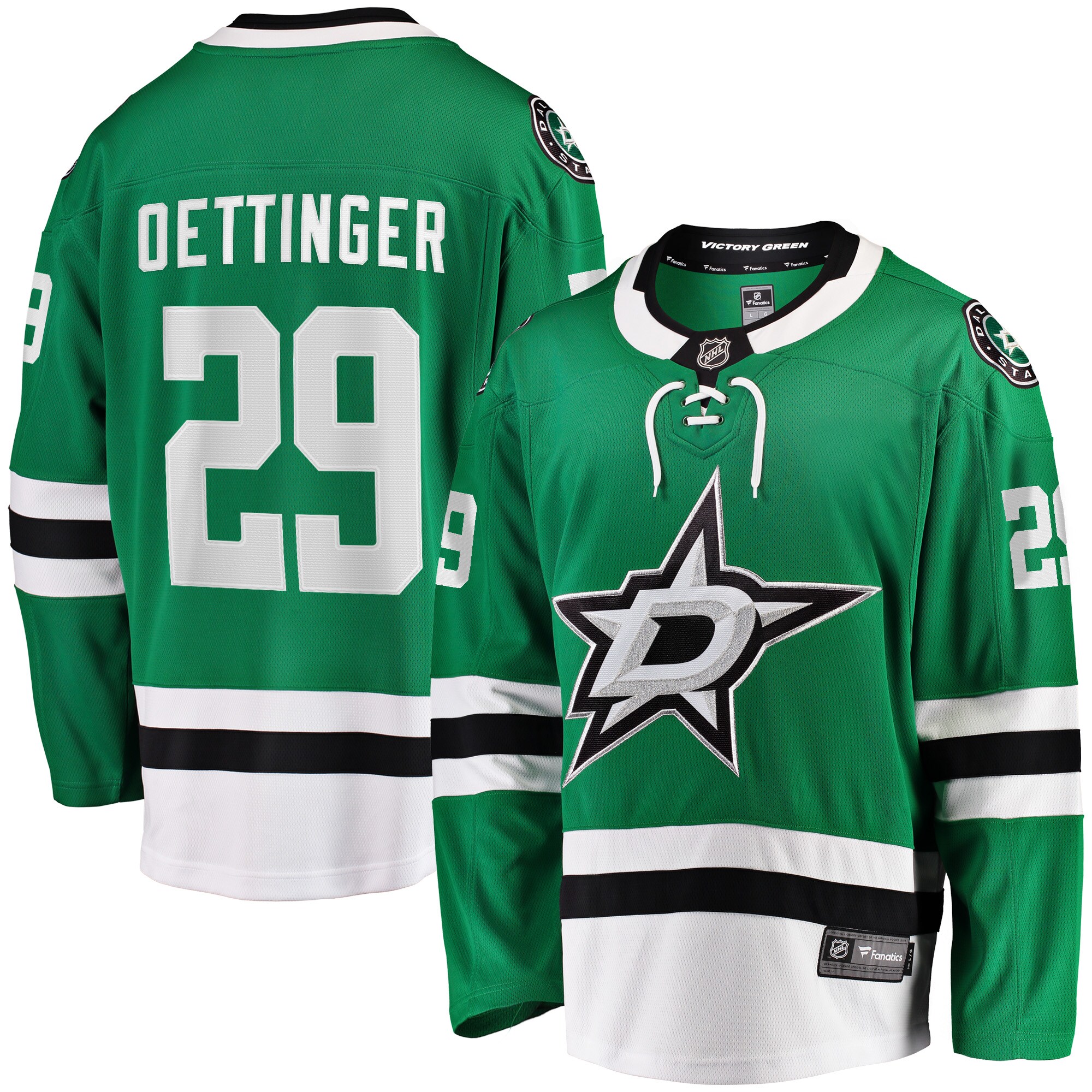 Men's Dallas Stars Jake Oettinger Kelly Green Home Breakaway Player Jersey