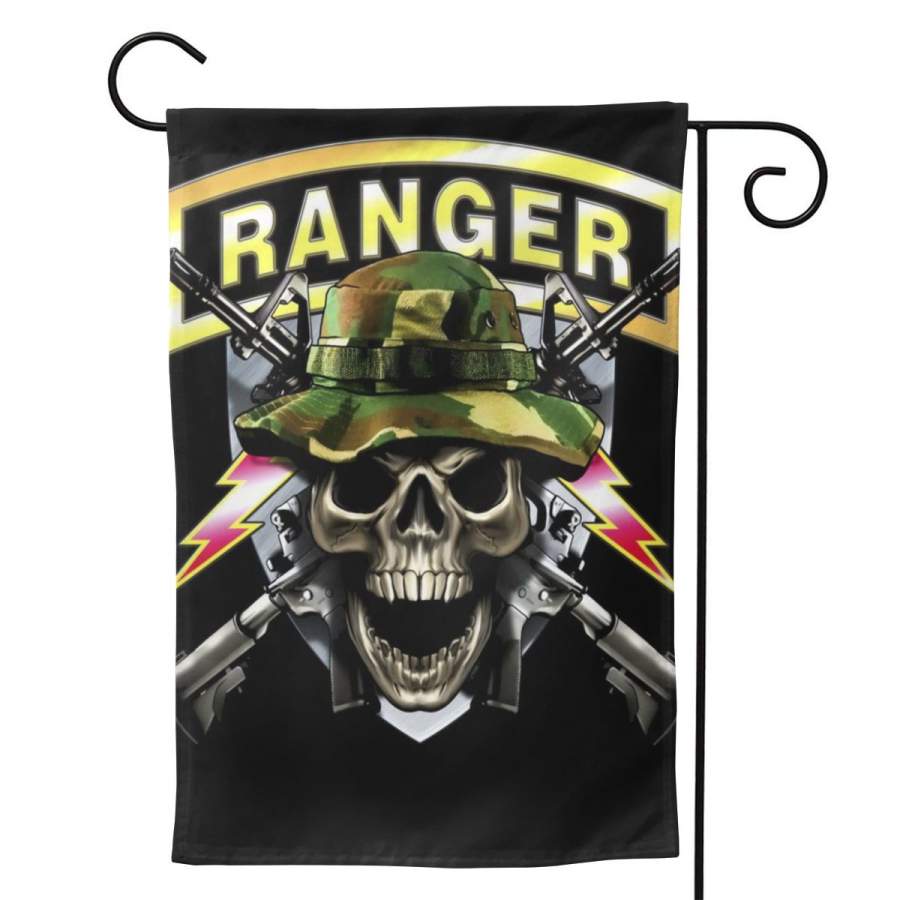 2 Pcs Garden Flag Army Ranger Skull Horizontal Poster 12.5″x18″ -Mothers Day, Birthday Gifts for Mom, Dad, Wife, Husband, Daughters, Grandma, Friends