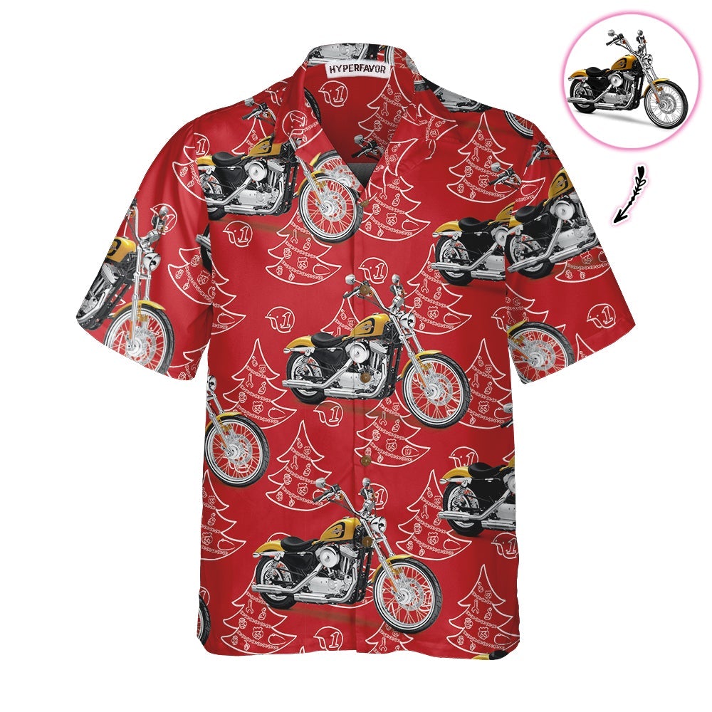 Motorcycle Christmas Custom Photo Hawaii Shirt For Men Women Adult Ha14171