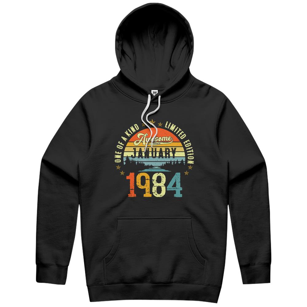 Awesome Since January 1984 Vintage 38Th Birthday Hoodie