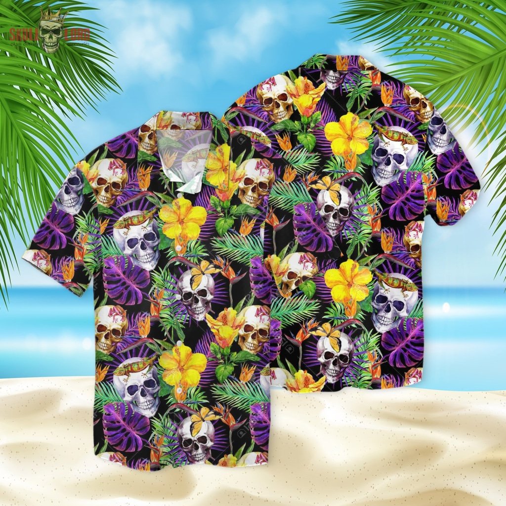 Skull Tropical Leaves Fashion Hawaii Shirt Ha101690