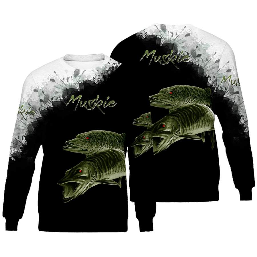 Muskie 3D Black All Over Printed Shirts For Men & Women