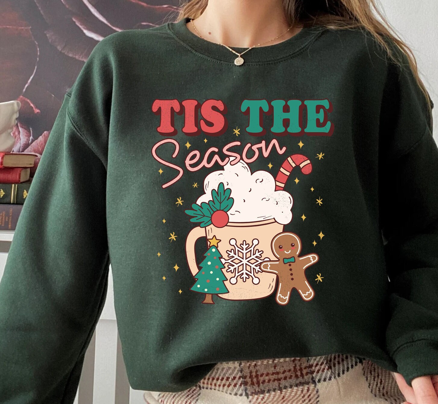 Tis the season Christmas sweatshirt, Retro cute chritmas sweatshirt, Christmas sweatshirt, retro Christmas sweatshirt