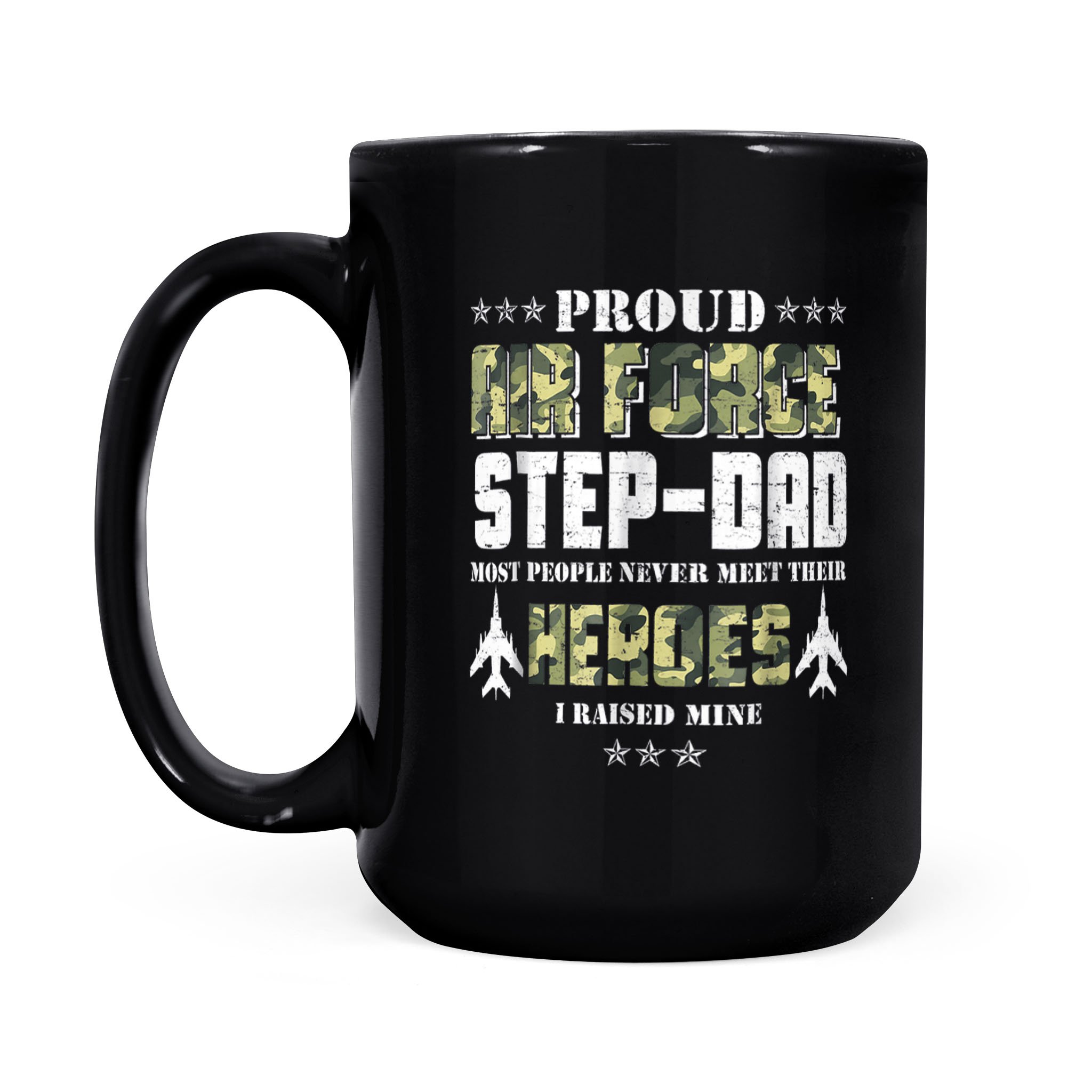 Vintage Proud Air Force Step-Dad Veteran – Black Mug