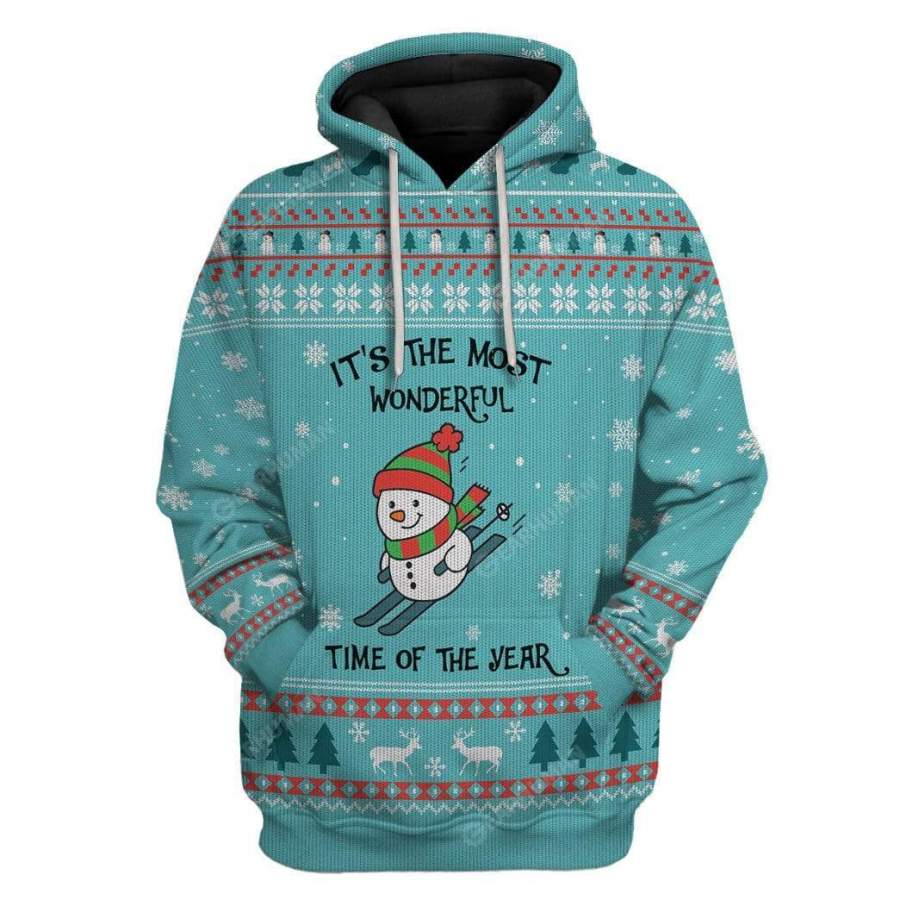 Ugly Christmas Snowman Ski Hoodie TShirt Apparel