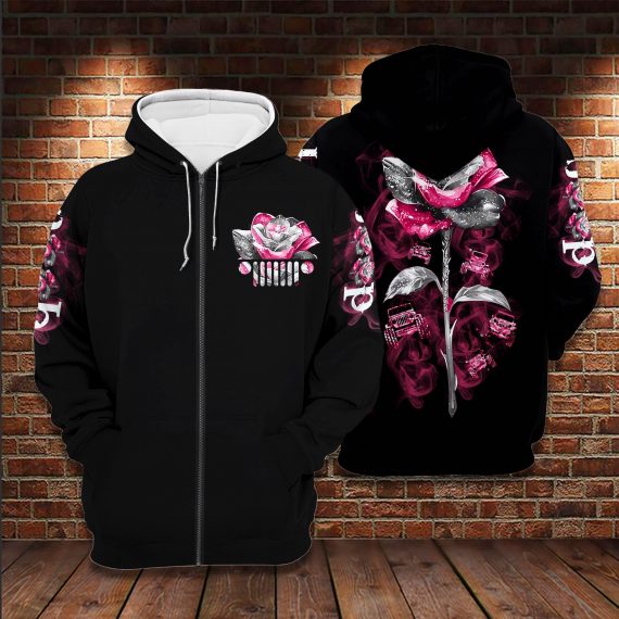 Jp Girl Rosy 3D All Over Unisex Zip Up Hoodie