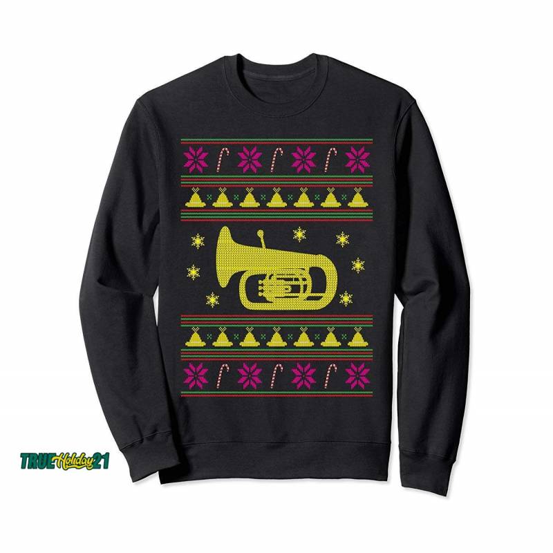 Tuba Lover Ugly Christmas Design Apparel Sweatshirt