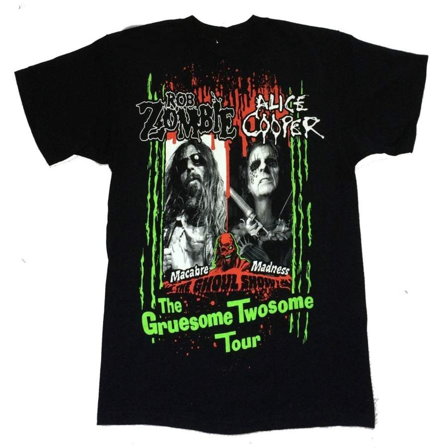 Rob Zombie Alice Cooper Gruesome Twosome Tour 2018 Black T-Shirt