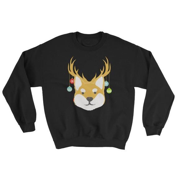 Ugly Christmas Shiba Inu Reindeer Japanese Kawaii Sweatshirt