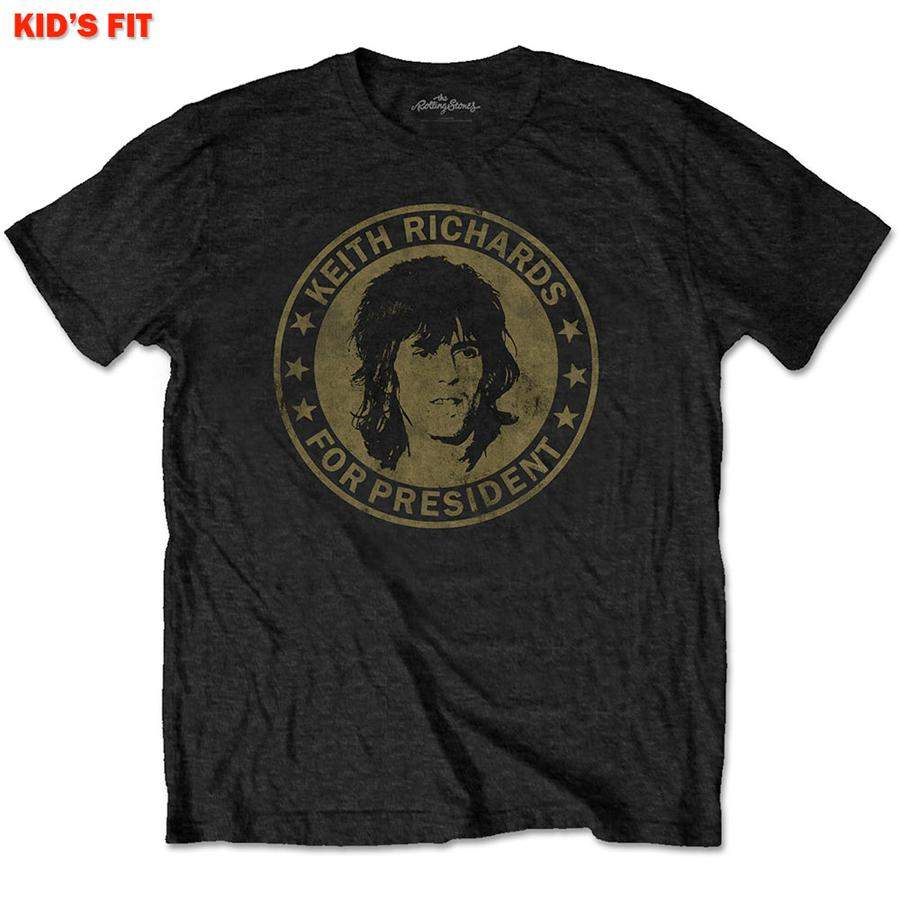 The Rolling Stones – Keith For President-KIDS SIZE Black T-shirt