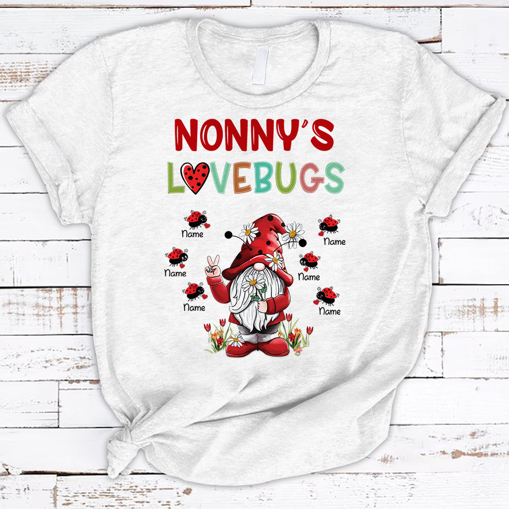 Personalized Nonny’S Love Bugs Shirts For Nonny Customize Nickname And Grandkid’S Name