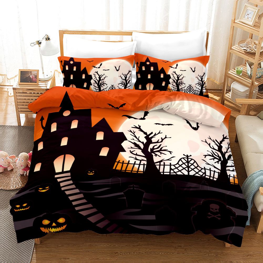 3D Halloween Pumpkin Demon Ghost Quilt Cover Set Bedding Set Duvet Cover Pillowcases Wj 4538