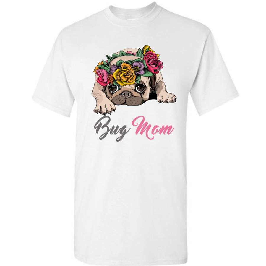 Mom Love Floral Bandana Pug Puppy Headband – Gildan Short Sleeve Shirt