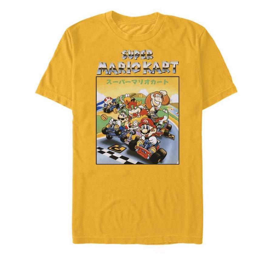 Super Famicom Mario Kart Art – Mario Kart Nintendo T-Shirt, Gold