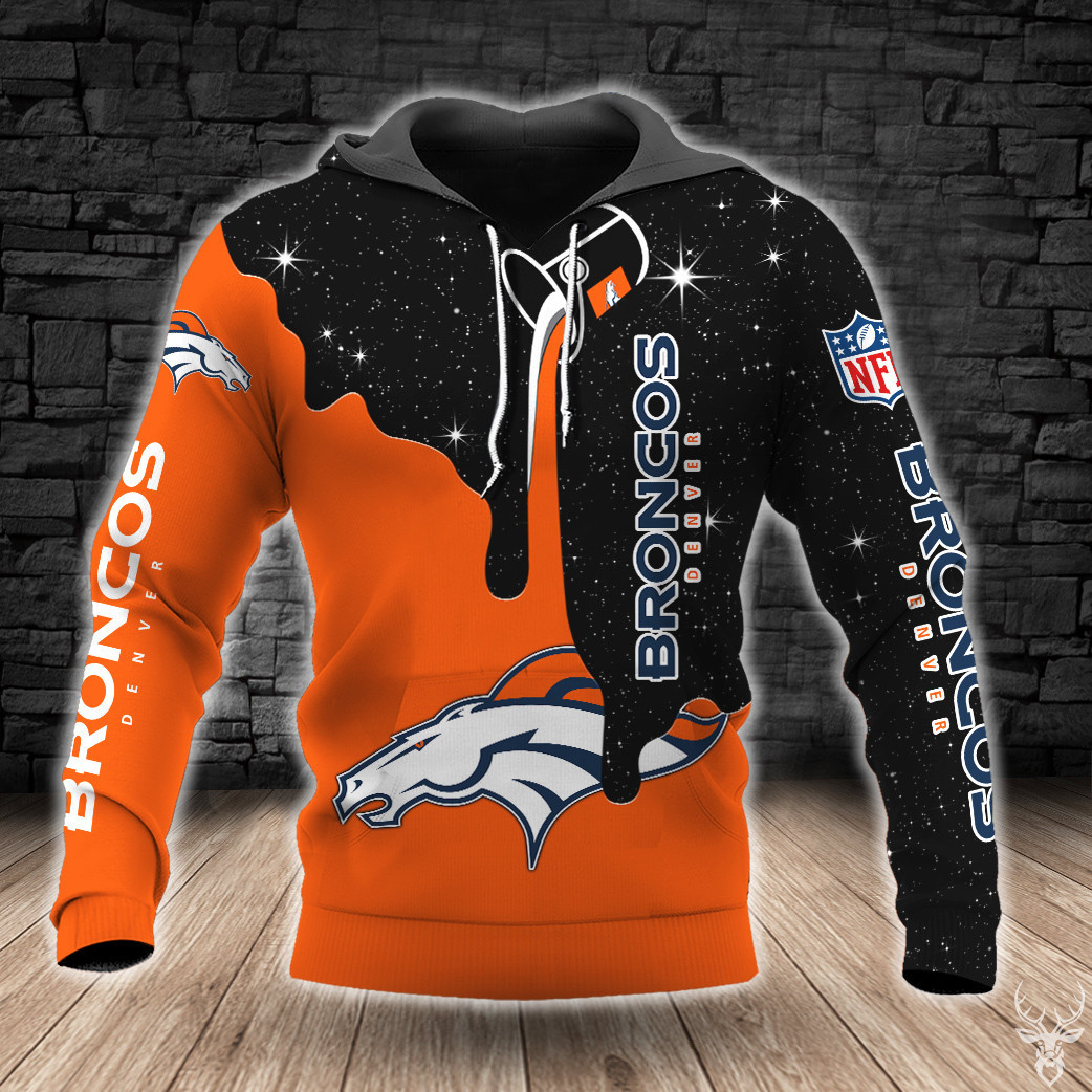Denver Football 3D Hoodie, Denver Galaxy Paint Hoodie, American Football Hoodie, Denver Logo Hoodie, Zip Hoodie Denver Broncos Collection