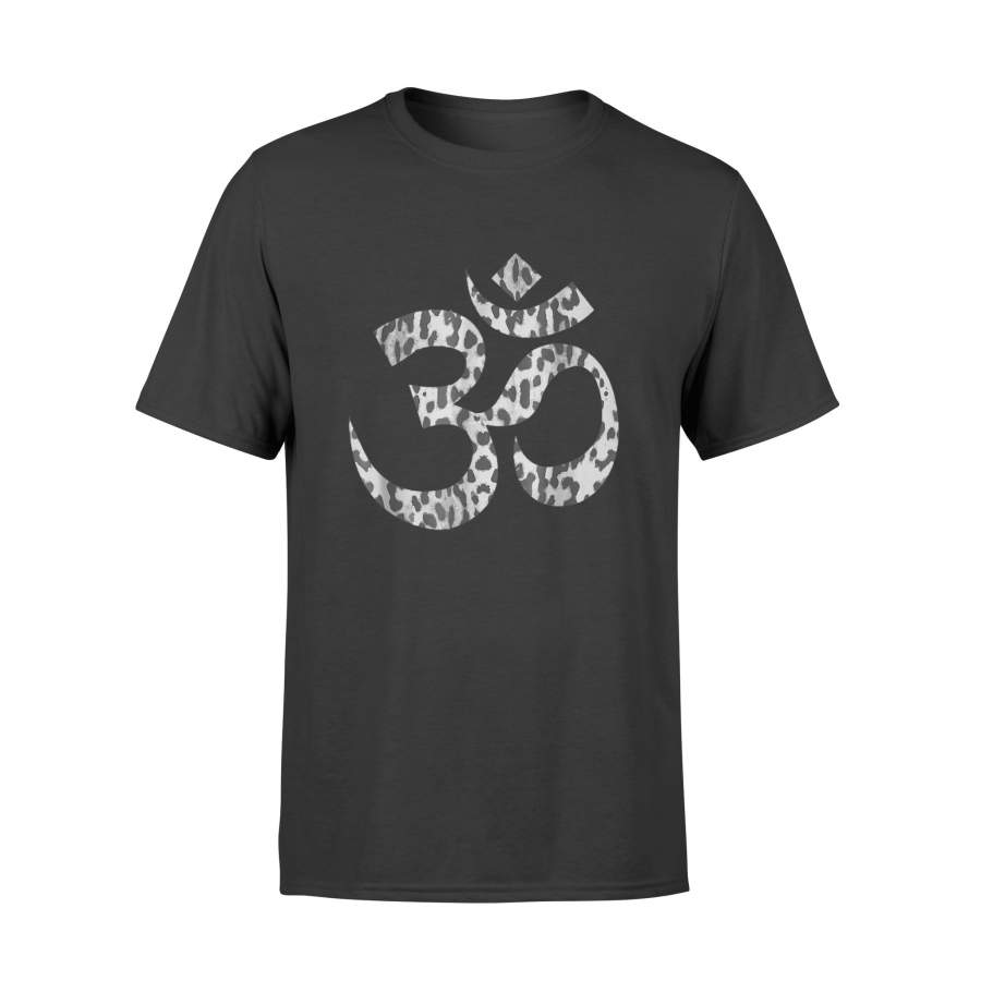 Cheetah Leopard Animal Print Om Symbol Yoga T Shirt