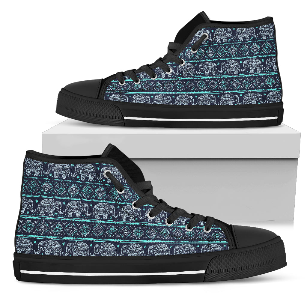 Womens Ethnic Elephant High Top Sneaker