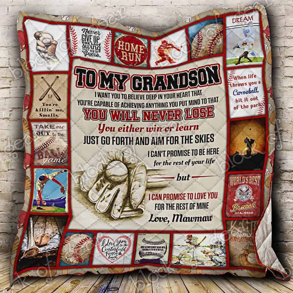 Baseball Grandson, Love Mawmaw Quilt