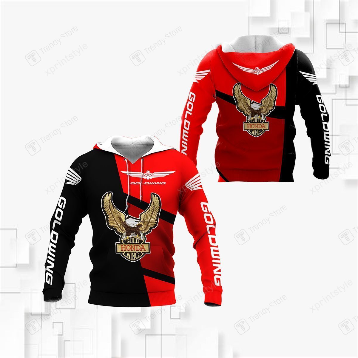 3D ALL OVER PRINTED HONDA GOLDWING SHIRTS VER 2 (RED)