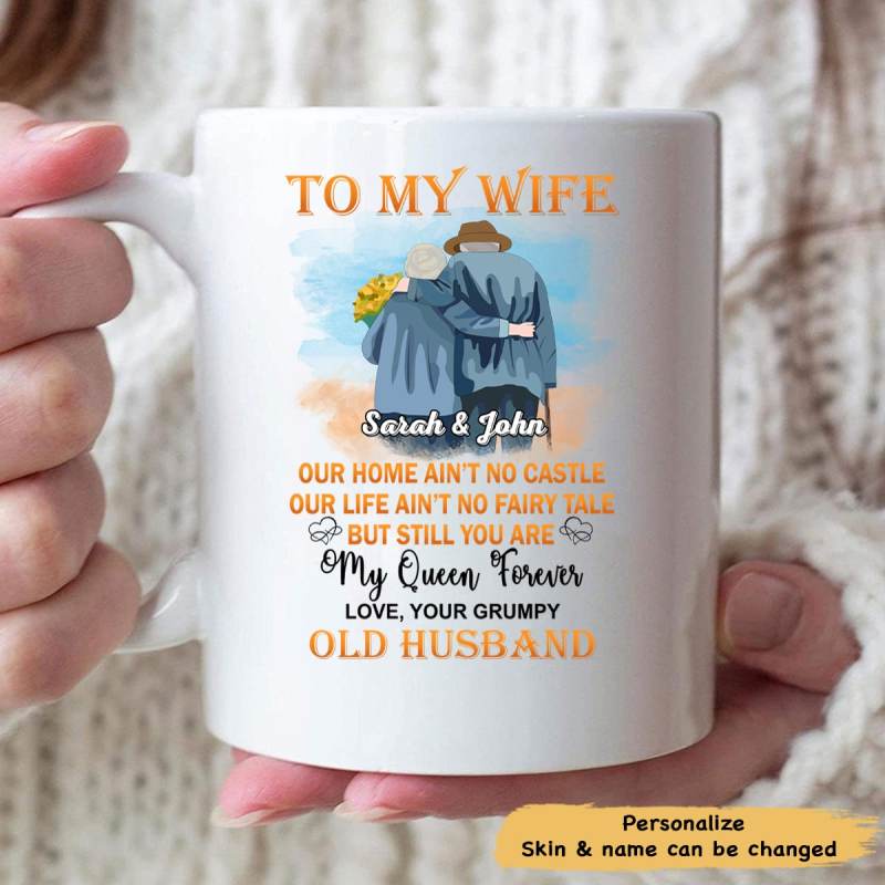 Old Couple To My Wife Valentine Personalized Mug