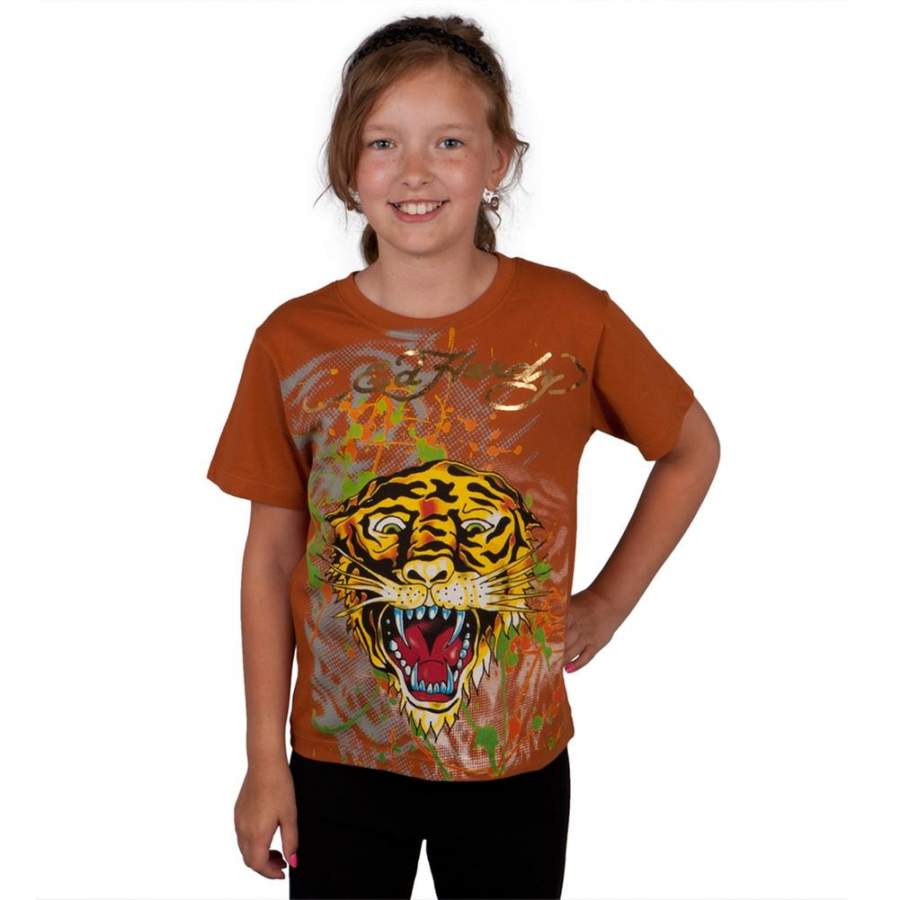 Ed Hardy – Tiger Head In Grass Youth T-Shirt