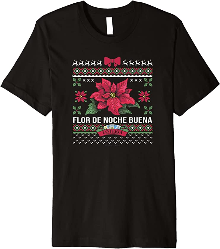 Ugly Christmas Sweater Poinsettia Spanish Premium T-Shirt