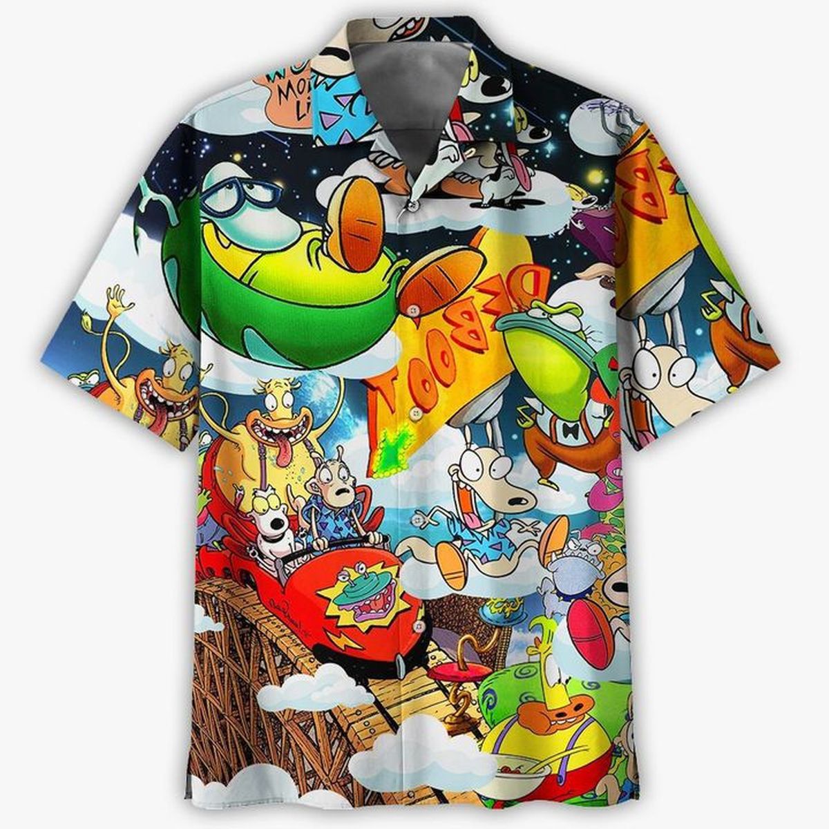 Where To Buy Rocko’S Modern Life Rocko And Friend For Man And Woman Print Short Sleeve Hawaiian Shirt G95