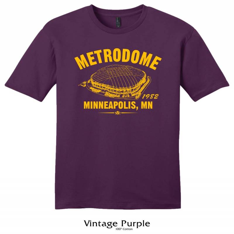 Crushtee Metrodome 1982 Football Tee Shirt Past Home of Your Minnesota Vikings Any 2 Tees For 33 Long Sleeve Hoodie