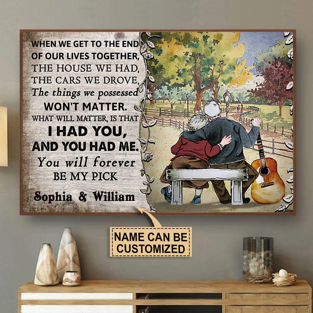 Personalized Canvas, Custom Canvas Prints Guitar Old Couple When We Get To The End Customized Poster Print, Canvas Poster Wall Art, Canvas Print Wall Decor