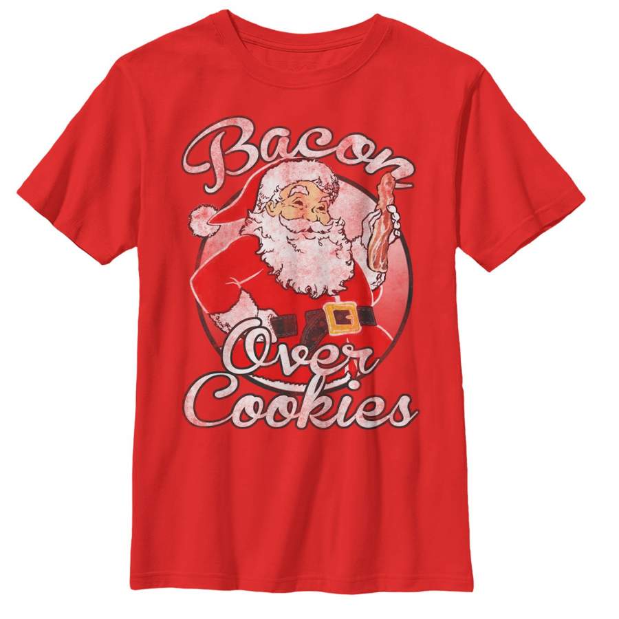 Lost Gods Boy’s Christmas Bacon Over Cookies  T Shirt