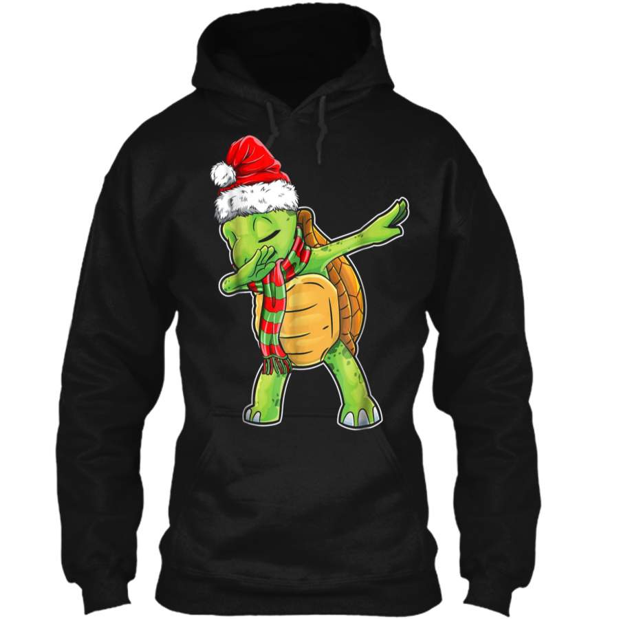 Dabbing Turtle Santa Christmas Kids Boys Girls Gifts Pullover Hoodie 8 oz