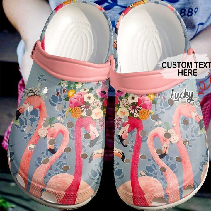 Flamingo Personalized Floral Classic Clogs Shoes